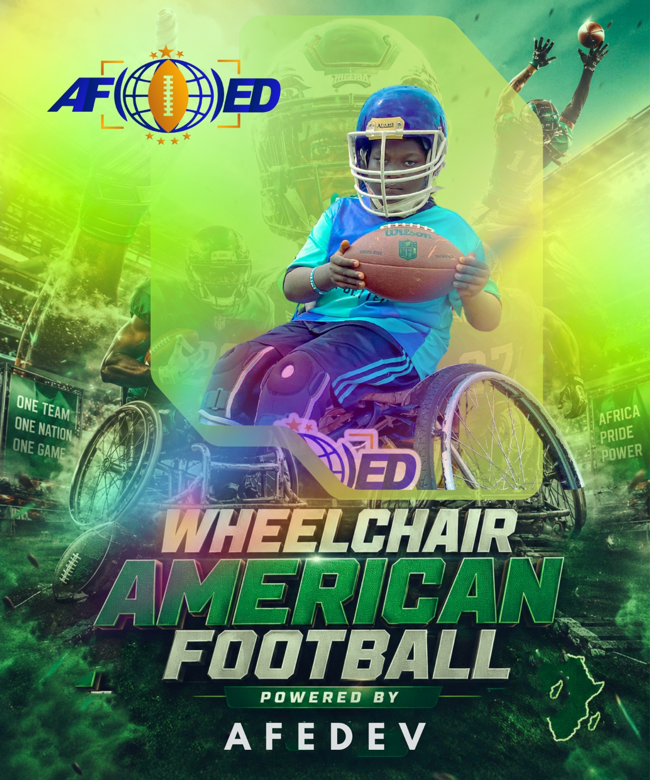 AFEDEV wheelchair football initiative promotional banner